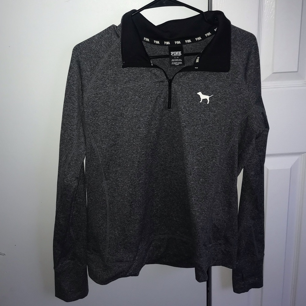 Dark gray PINK quarter zip